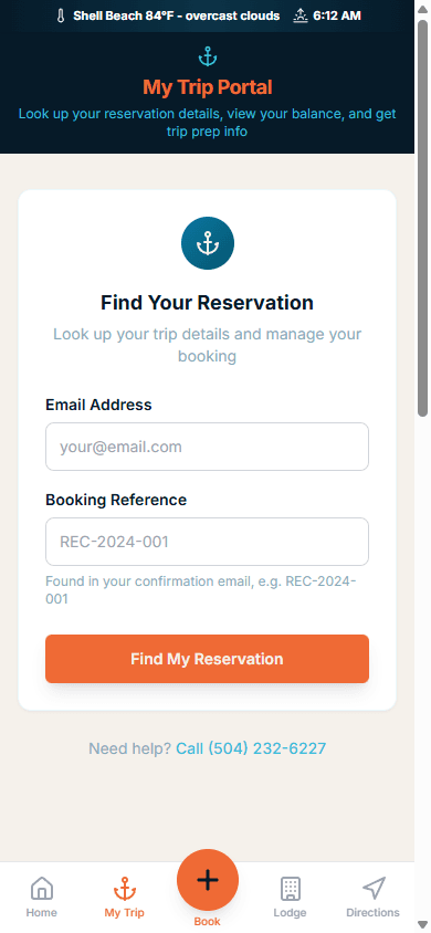 Mobile trip portal lookup